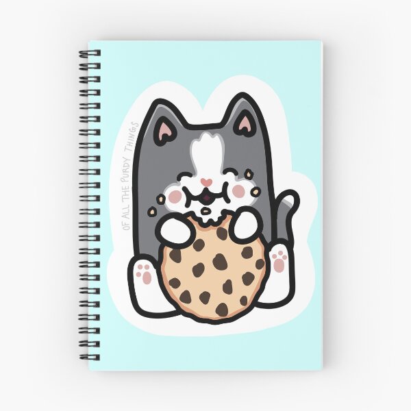 Aperçu de l'œuvre Cute grey cat eating a cookie sticker design créée et vendue par PurdyThings.