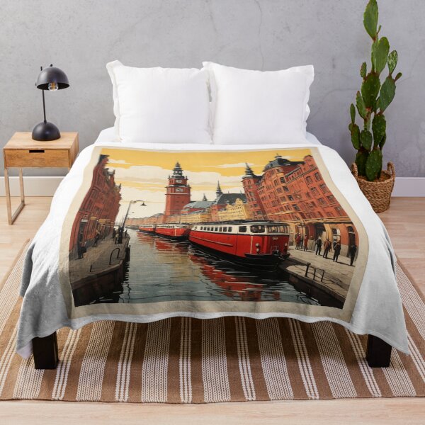 Item preview, Hamburg Germany Sunset Vintage Travel Poster  designed and sold by TravelersGems.