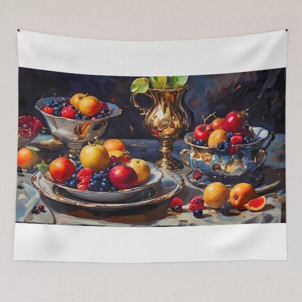Item preview, Gold and Silver Fruit Reflections | Wall Art Decor designed and sold by eatmorvelopator.