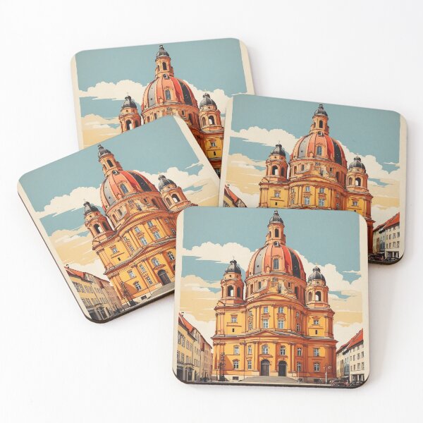 Item preview, Frauenkirche Dresden Germany Vintage Travel Poster designed and sold by TravelersGems.