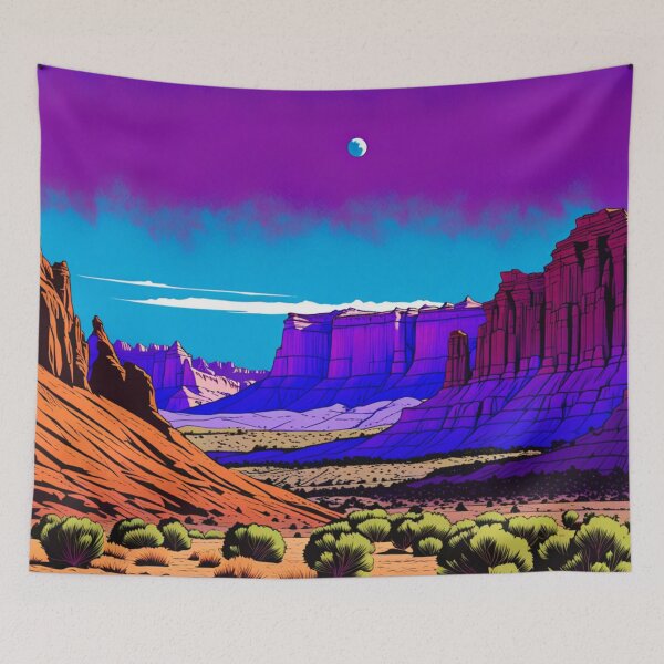 Item preview, Utah Landscape with Moon Violet Tones designed and sold by Secondearth.