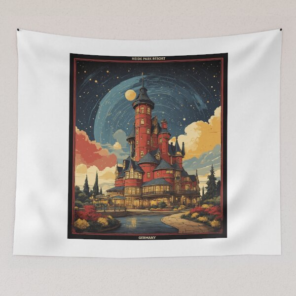 Artikelvorschau, Heide Park Resort Deutschland Sternennacht Vintage Reiseplakat entworfen und verkauft von TravelersGems.