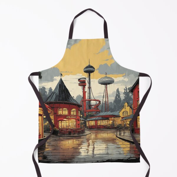 Artikelvorschau, Heide Park Resort Deutschland Regnerische Nacht Vintage Reiseplakat entworfen und verkauft von TravelersGems.