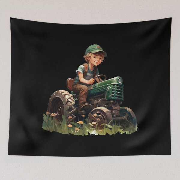 Item preview, Little boy on tractor, gift farmer, farmer's child designed and sold by Andrea-Design.