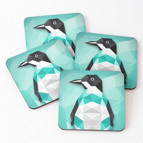 Item preview, Geometric Turquoise Penguin designed and sold by EnchantArtCo.