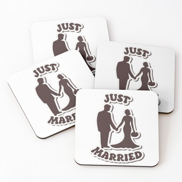 Item preview, Just Married - Bride and Groom Silhouette designed and sold by NiftyWrx.