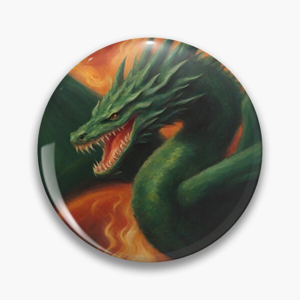 Item preview, great green dragon in fire designed and sold by ohsopurposeless.