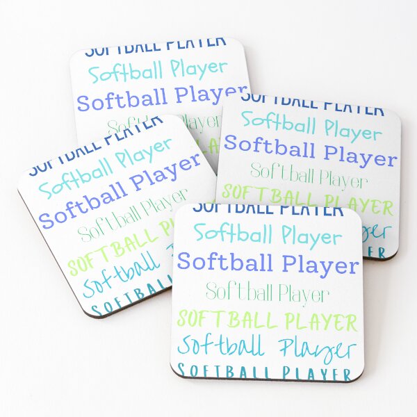 Item preview, Softball Player Coed Mens Womens Blue Green Sport designed and sold by IntoClearWater.