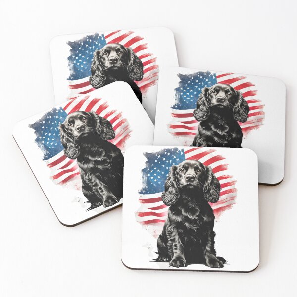 Item preview, Perro cocker spaniel con bandera de Estados Unidos designed and sold by Digital Dreams Arts.