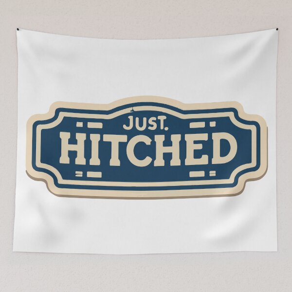 Item preview, Vintage Just Hitched License Plate Sticker designed and sold by NiftyWrx.