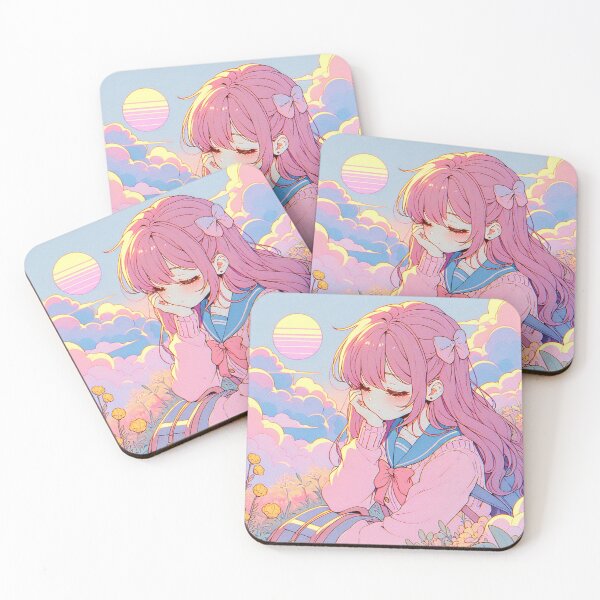 Item preview, Anime Dreams Cake - Serene Artwork in Pink designed and sold by Ana C Falla.