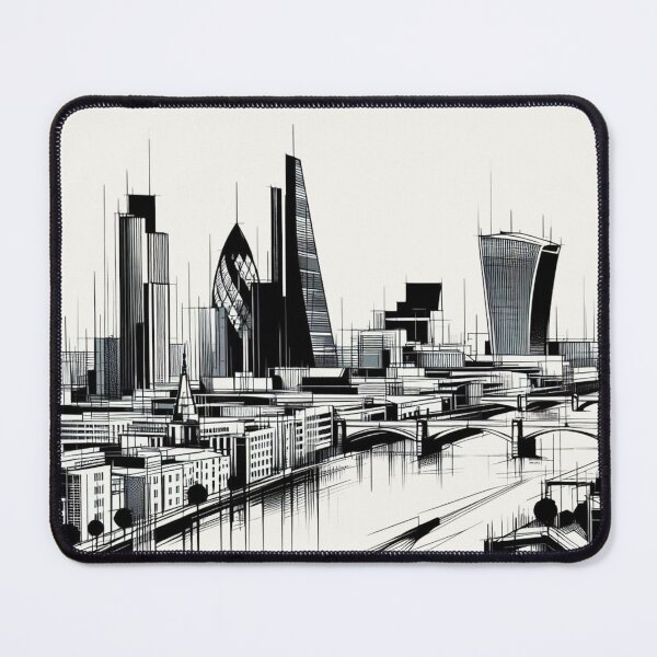 Item preview, London modern Sights Minimalist Perspective Drawing designed and sold by Gaborai.