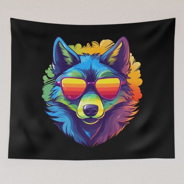 Item preview, Cool Colorful Wolf With Shades designed and sold by Leonardo Palumbo.