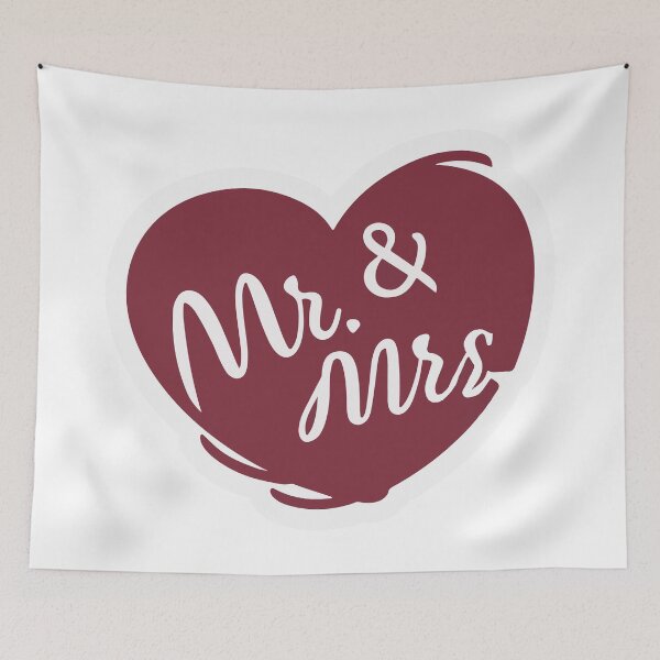 Item preview, Elegant Calligraphic Mr. & Mrs. with Heart Design designed and sold by NiftyWrx.