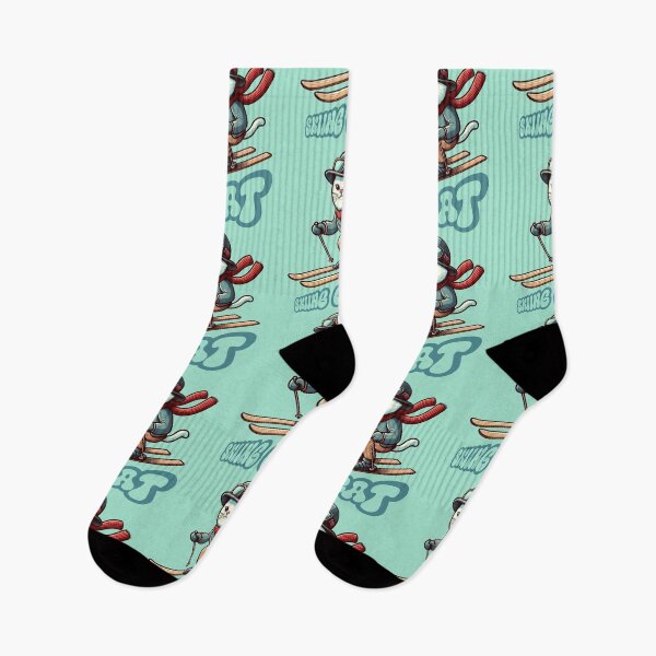 Item preview, Skiing cat winter sports funny kitten designed and sold by AlchemyColor.