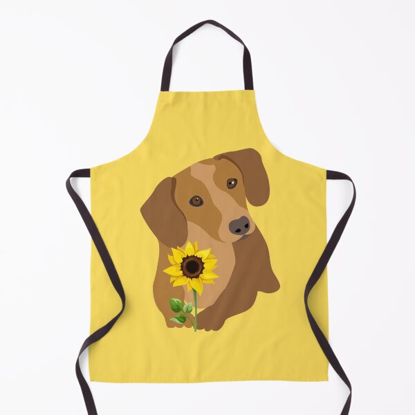 Aperçu de l'œuvre Chiot teckel avec un tournesol créée et vendue par Fionamyles.
