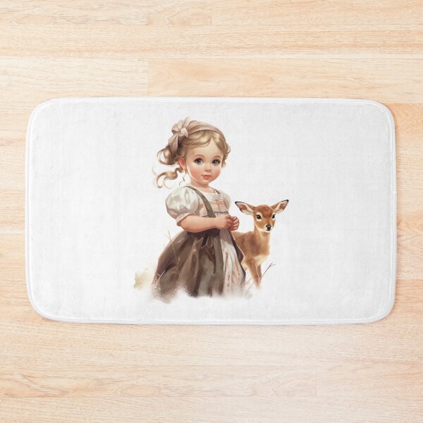 Item preview, Little girl with fawn, gift farmer, farmer's child designed and sold by Andrea-Design.