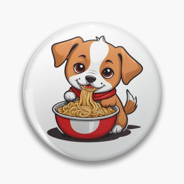 Item preview, Cute dog eating noodles 4 designed and sold by LykosShop.