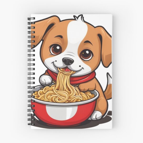 Item preview, Cute dog eating noodles 4 designed and sold by LykosShop.