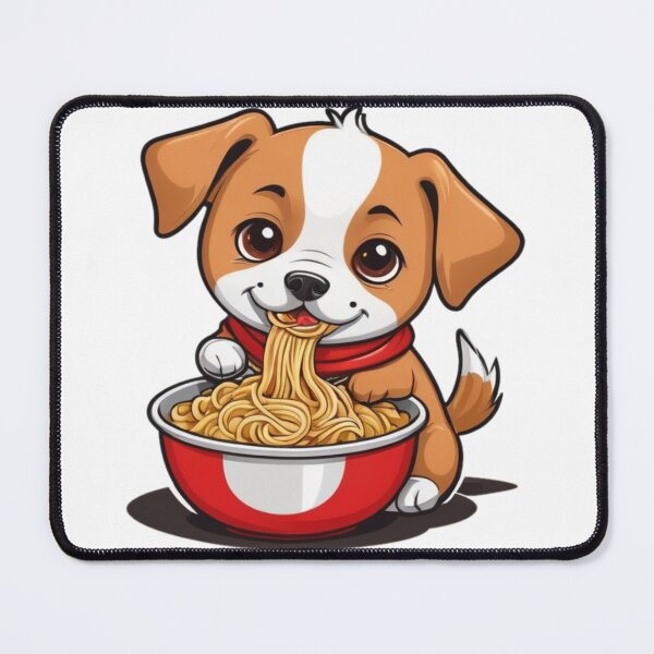 Item preview, Cute dog eating noodles 4 designed and sold by LykosShop.
