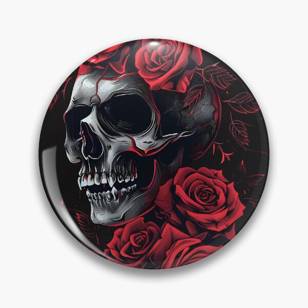 Item preview, Dark Skeleton Skull With Roses designed and sold by YIPPEE8.
