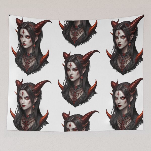 Item preview, Portrait of a vampire lady with horns. Vampire designed and sold by Frostquest.
