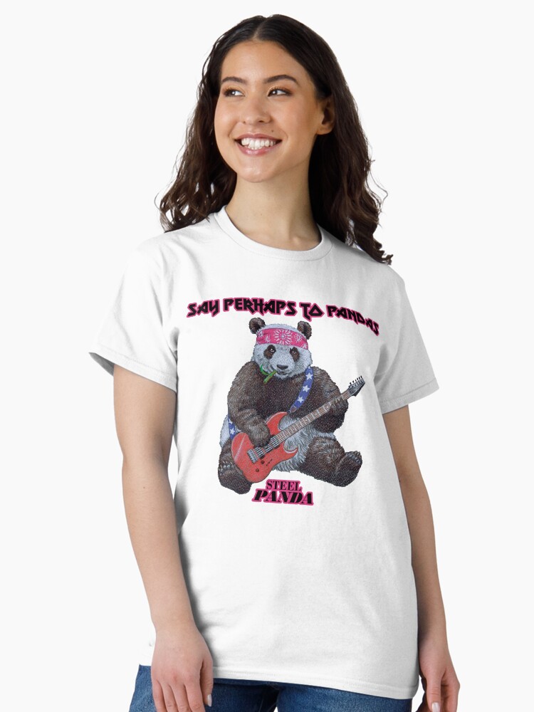 Thumbnail 2 of 7, Classic T-Shirt, Steel Panda - Say Perhaps To Pandas designed and sold by CaryadArtwork.
