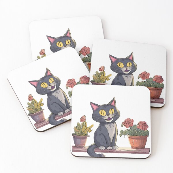 Item preview, Funny Silly Cat Flower in Pot Love designed and sold by omerfdln34.