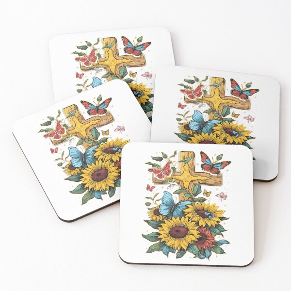 Item preview, Cross Sunflowers Butterflies Christian Choose joy   designed and sold by ArtFromBeyond.