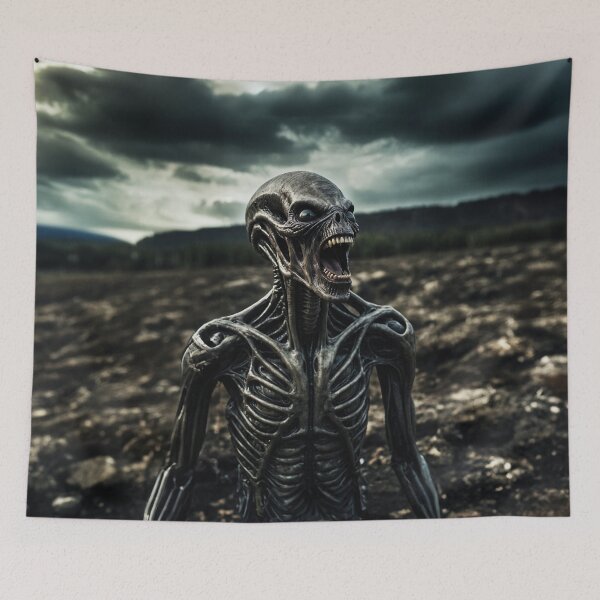 Item preview, Alien Soldier Sitting In Battlefield designed and sold by SassyArtistry.