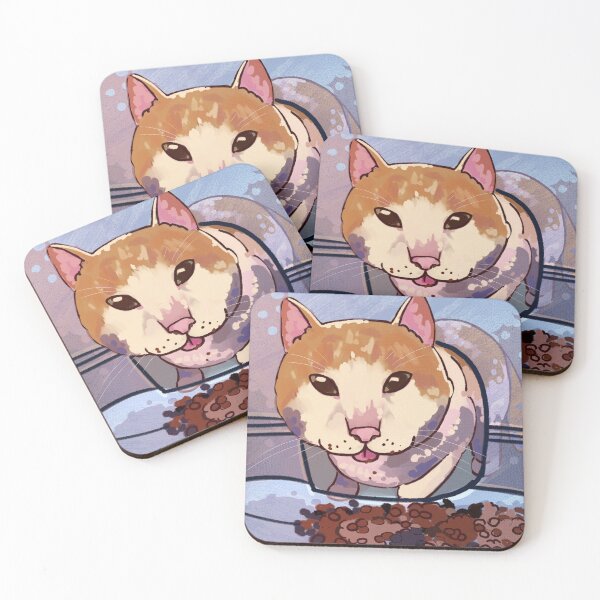 Item preview, cat eating then looking at the camera meme designed and sold by Asutip.