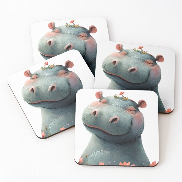 Item preview, Happy hippo designed and sold by 5minArtStudio.