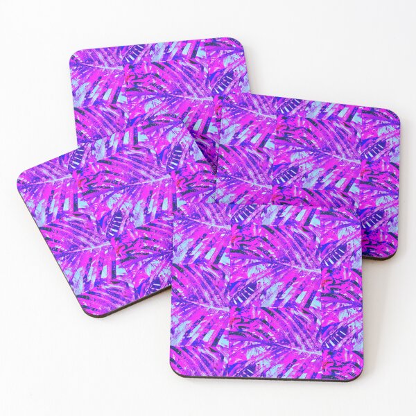 Item preview, trendy pink abstract leaves pattern designed and sold by bartekg3.