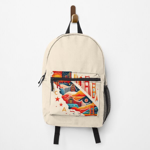 Item preview, California, CA Abstract Map and Symbolic Sights designed and sold by Gaborai.