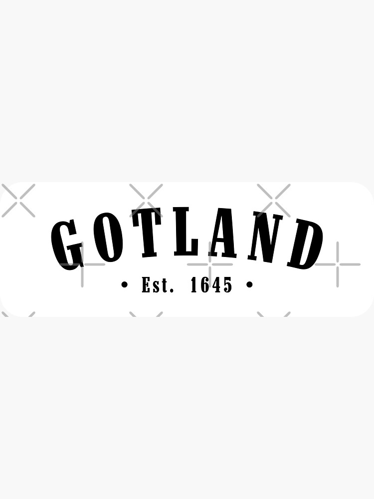 Thumbnail 3 of 3, Sticker, Gotland Island Region County Sweden Est. 1645 Black Letter Sverige designed and sold by establishedwear.