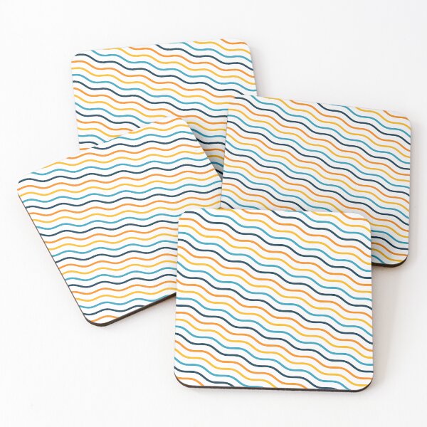 Item preview, Multicolor Parallel Straight Wavey Lines White Limitless Seams designed and sold by Alchemy-A-La-G.