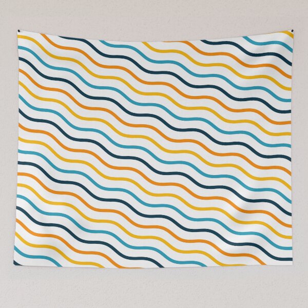 Item preview, Multicolor Parallel Straight Wavey Lines White Limitless Seams designed and sold by Alchemy-A-La-G.
