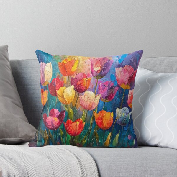 Item preview, Colorful Tulips Palette Knife Painting Art designed and sold by acrylicartp.