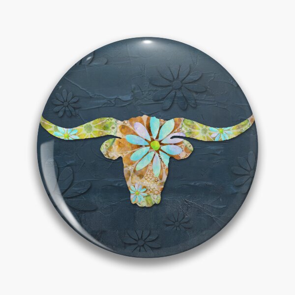 Artikelvorschau, Vieh tanzende Gänseblümchen Longhorn-Kuh-Kunst entworfen und verkauft von Sharon Cummings Art.