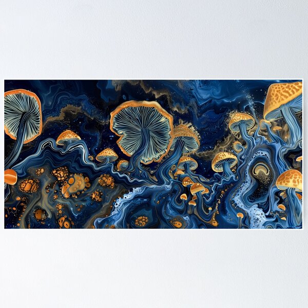 Item preview, Mushroom Art Painting - Ethereal Mushroomscapes designed and sold by AM-Fine-Designs.