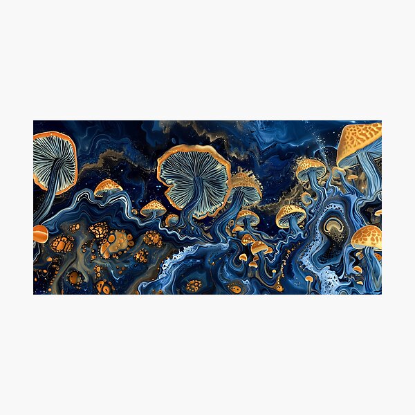Item preview, Mushroom Art Painting - Ethereal Mushroomscapes designed and sold by AM-Fine-Designs.