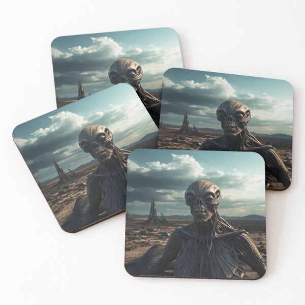 Item preview, Alien UFO On Alien Blue Sky Planet designed and sold by SassyArtistry.