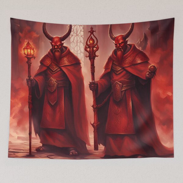 Item preview, Red Demon Priests designed and sold by Shelley Loewnau-Jones Studio.