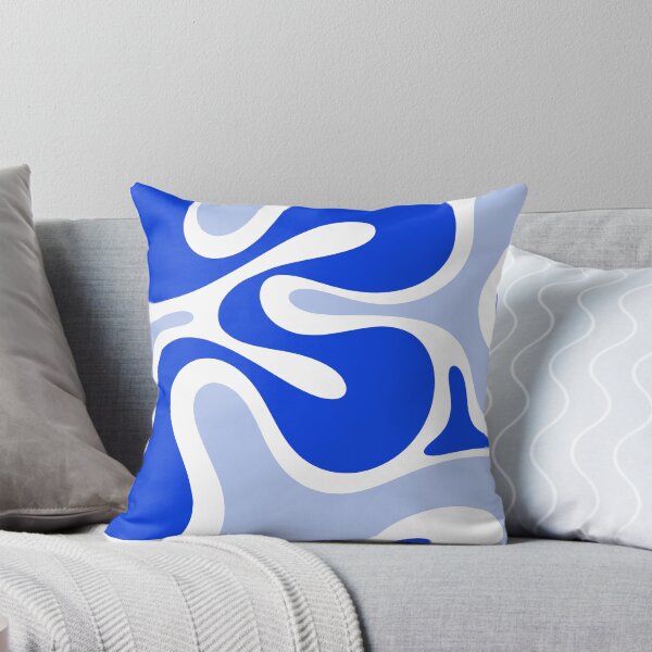 Item preview, Royal Blue Smooth Contours Retro Contemporary Abstract Pattern with Light Blue designed and sold by kierkegaard.