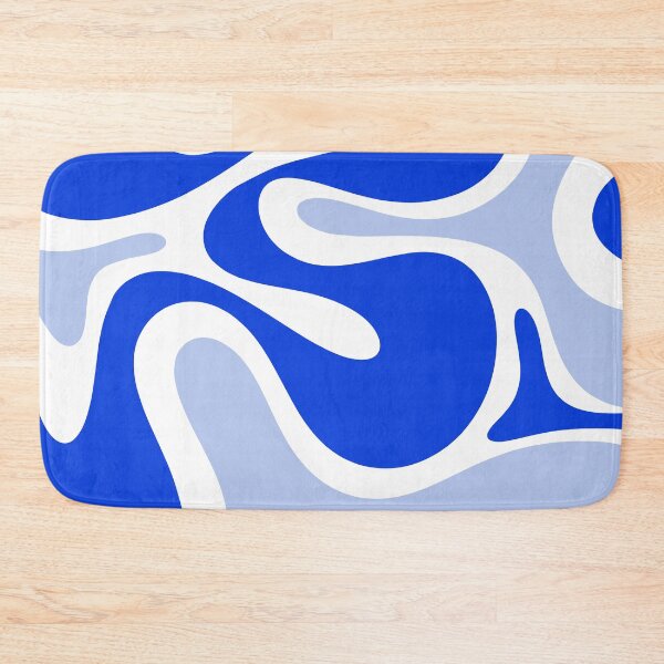 Item preview, Royal Blue Smooth Contours Retro Contemporary Abstract Pattern with Light Blue designed and sold by kierkegaard.