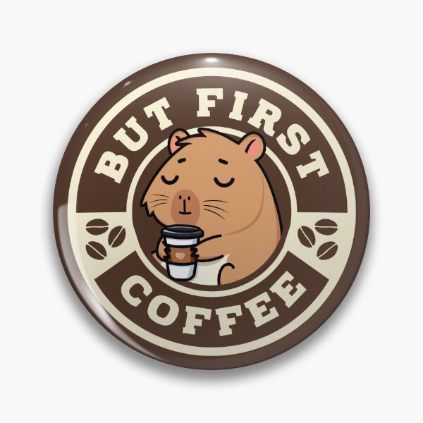Item preview, But First Coffee | Cute Sleepy Capybara Coffee Lover designed and sold by Kimochi-Shop.