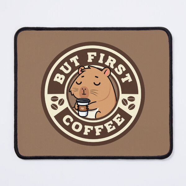 Item preview, But First Coffee | Cute Sleepy Capybara Coffee Lover designed and sold by Kimochi-Shop.
