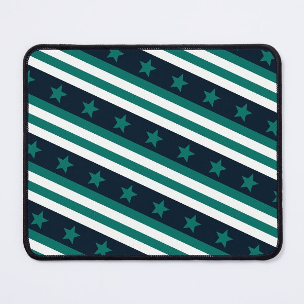 Item preview, Green Stars & Background Blue & White Stripes Limitless Seams designed and sold by Alchemy-A-La-G.