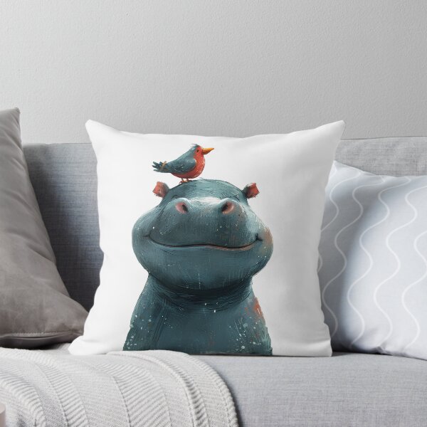 Item preview, Happy hippo designed and sold by 5minArtStudio.