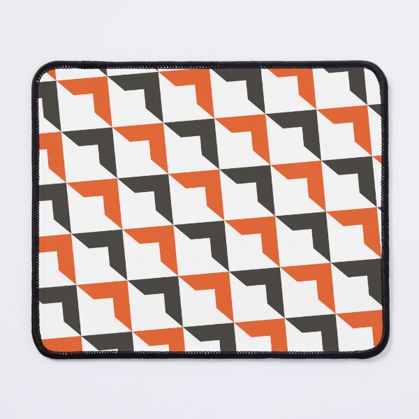 Item preview, Black & Orange Triangle V Shapes White Limitless Seams designed and sold by Alchemy-A-La-G.